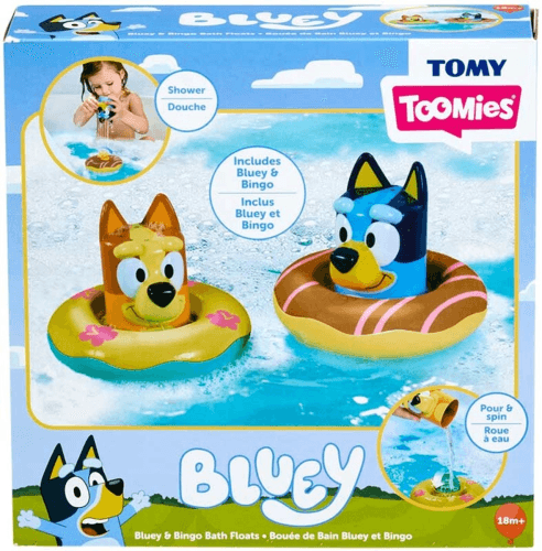 Tomy badspeelgoed Bluey drijvende figuren 2-pack multicolor.