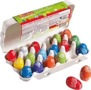 Tony's Chocolonely Paaseitjes Chocolade Mix Groot - Paascadeautjes voor Kinderen - 18 Paaseieren in Eierdoos - Paaschocolade - 10 Verschillende Smaken - 1 x 255 Gram