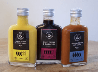 Hete Sauzen Pakket - Carolina Reaper, Habanero & Ananas, Ghost pepper & Bosbessen