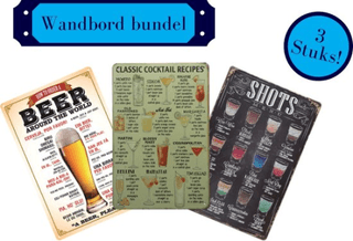Wandbord Bier Cocktails Shotjes Multipack