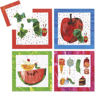 Rupsje Nooitgenoeg puzzel 4 in 1 educatief peuter speelgoed - kinderpuzzel 4x6x9x16 stukjes leren puzzelen - cadeautip puzzel 3 jaar en ouder - Bambolino Toys