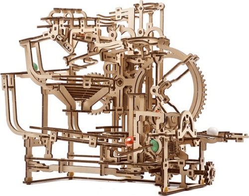 Ugears Houten Modelbouw - Knikkerbaan met 3-staps Lift Mechanisme