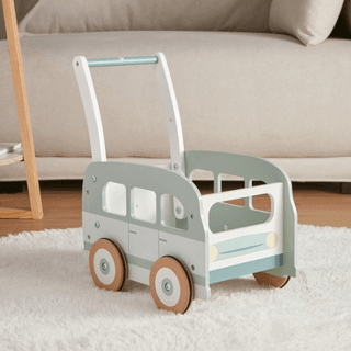 Loopwagen - vintage houten Bus voor Kinderen