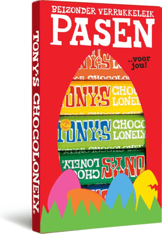 Tony's Chocolonely Paas Proeverijtje Chocolade Cadeau - Geschenk Pasen - 6 Verschillende Smaken - Paaschocolade - Paascadeautjes voor Kinderen - Paas Repen Geschenkdoos - 288 gram