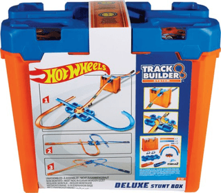 Hot Wheels Track Builder Luxe Stunt Box met 2 auto's