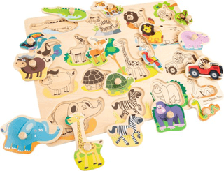 Houten legpuzzel safari dieren