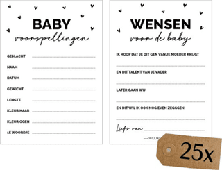 Hippe babyshower invulkaarten