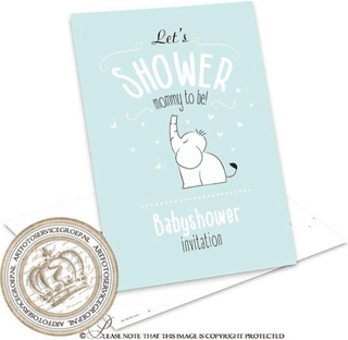 FBS002 Babyshower uitnodigingen 8 stuks