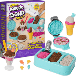 Kinetic Sand -  IJstraktaties speelset met drie kleuren geurend zand - 510 gram - Sensorisch speelgoed