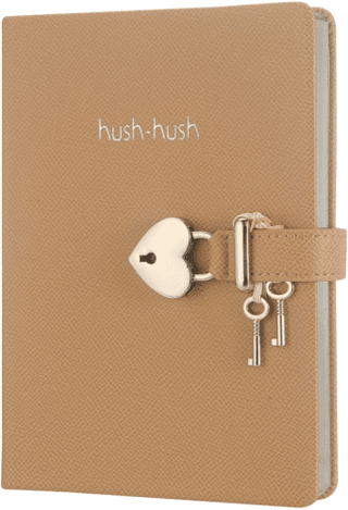 Dagboek met slot, sleutel en geschenkdoos