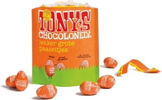 Tony's Chocolonely Paaseitjes Chocolade - Melkchocolade Karamel Zeezout - Uitdeelzak Pasen - Paaschocolade - Paascadeautjes voor Kinderen - Paas Cadeau -178 Gram Paaseieren