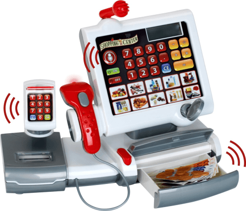 Klein Toys elektronische kassa met touchpad, scanner, weegschaal en rekenmachinefunctie