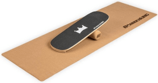 Indoorboard Classic balance board + mat + rol hout/kurk rood