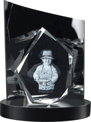 3D Foto in glas met lichtsokkel