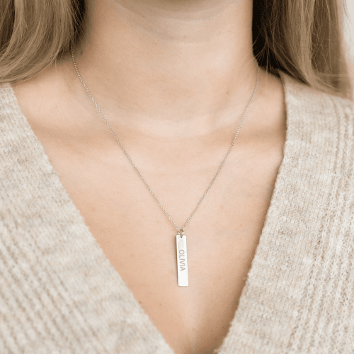 Zilveren ketting met naam