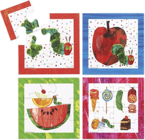 Rupsje Nooitgenoeg puzzel 4 in 1 educatief peuter speelgoed - kinderpuzzel 4x6x9x16 stukjes leren puzzelen - cadeautip puzzel 3 jaar en ouder - Bambolino Toys