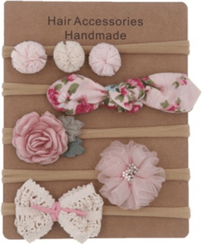 5 stuks Baby & peuter haarbandjes bloemen strikje