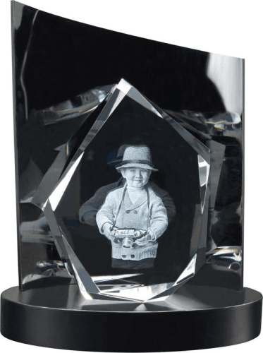 3D Foto in glas met lichtsokkel