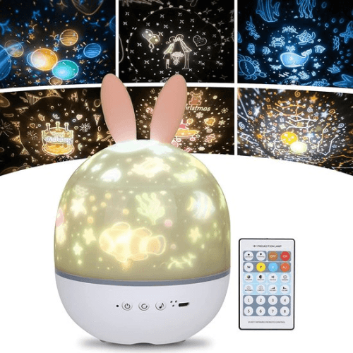 Konijn - Sterrenhemel Projector - LED Projector Lamp Kinderen - Ocean Wave Projector Nachtlampje - Muziek Nachtlampje Lamp - Ster Projector Timer voor Kinderkamer